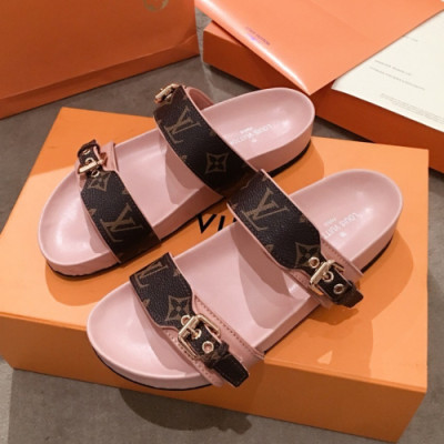 [트렌디]Louis Vuitton 2019 Womens Monogram Strap Leather Sandal - 루이비통 여성 모노그램 스트랩 레더 샌달 Lou01007x.Size(225 - 245).브라운