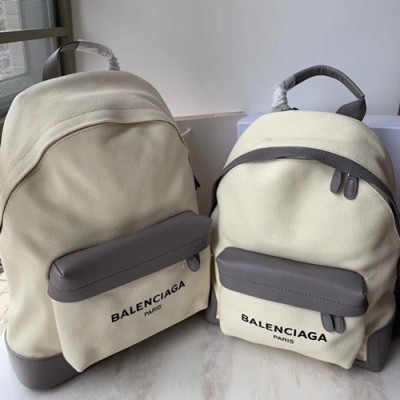 Balenciaga 2019 Le Dix Money Canvas & Leather Back Pack,30/35CM - 발렌시아가 2019 르딕스 머니 남여공용 캔버스&레더 백팩,BGB0022,30/35CM,베이지+그레이