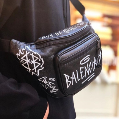 Balenciaga 2019 Leather Belt Bag,37CM - 발렌시아가 2019 남여공용 레더 벨트백,BGB0029,37CM,블랙