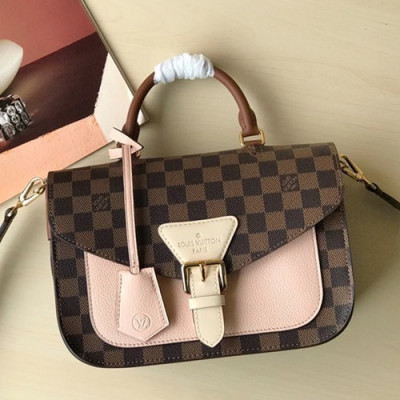 Louis Vuitton 2019 Tote Shoulder Cross Bag,25cm - 루이비통 2019 다미에 에벤 토트 숄더 크로스백 N40146,LOUB1118 ,25cm,브라운+핑크