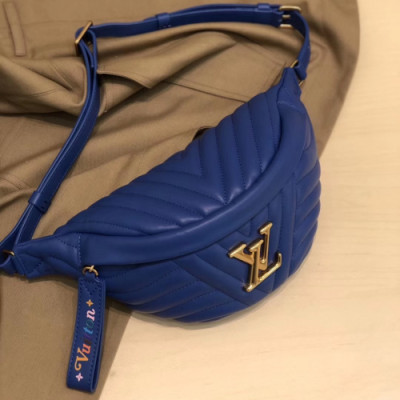 [매장판]Louis Vuitton 2019 Leather BUMBAG,37cm - 루이비통 2019 레더 여성용 범백 M63750,LOUB1498, 37cm ,블루