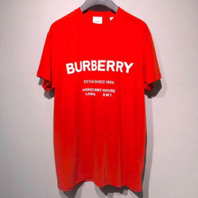 Burberry 2019 Couple Classic Printing Logo Cotton Short Sleeved Tshirt - 버버리 커플 클래식 프린팅 로고 코튼 반팔티 Bur0726x.Size(xs - xl).레드