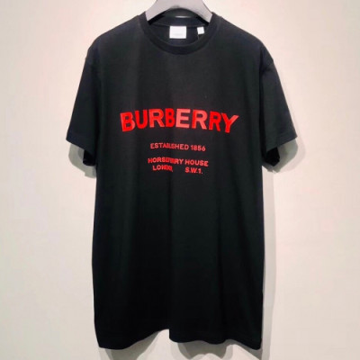 Burberry 2019 Couple Classic Printing Logo Cotton Short Sleeved Tshirt - 버버리 커플 클래식 프린팅 로고 코튼 반팔티 Bur0727x.Size(xs - xl).블랙