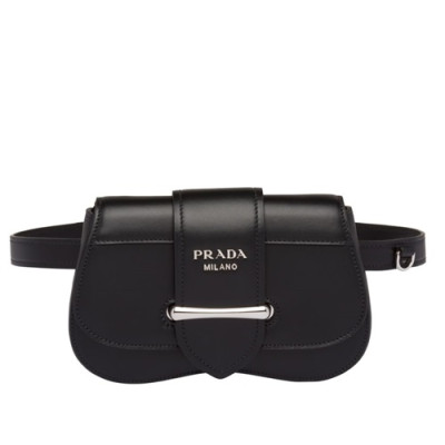 Prada 2019 Sidonie Leather Belt Bag,20cm - 프라다 2019 시도니 여성용 레더 벨트백 ,1BL021-2,20cm,블랙