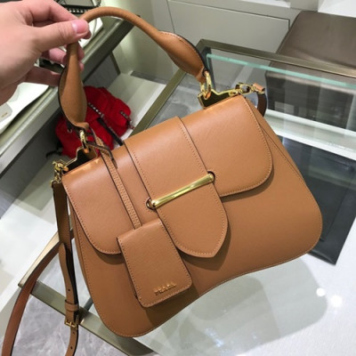 Prada 2019 Sidonie Saffiano Medium Tote Shoulder Bag,29cm - 프라다 2019 시도니 사피아노 미듐 토트 숄더백 ,1BN005-2,29cm,브라운