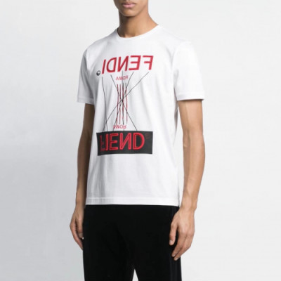 Fendi 2019 Mens Initial Logo Short Sleeved Tshirt - 펜디 남성 이니셜 로고 반팔티 Fen0209x.Size(m - 3xl).2컬러(블랙/화이트)