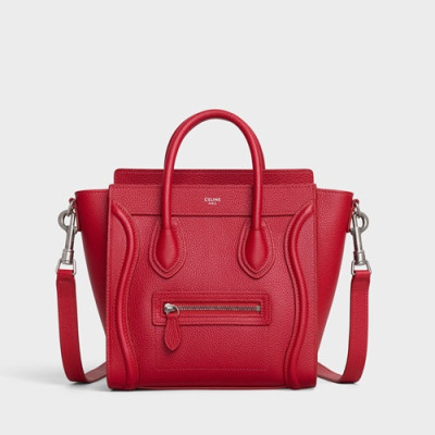 Celine Nano Luggage Leather Tote Shoulder Bag,20CM - 셀린느 나노 러기지 레더 토트 숄더백 ,189243-5,20CM,레드