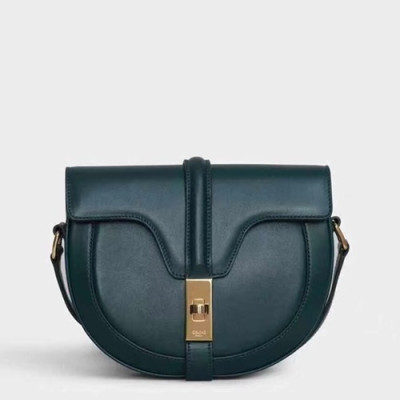 Celine 2019 Besace Leather Shoulder Bag,19CM - 셀린느 2019 베사체 레더 숄더백 ,188013-2,19CM,다크그린