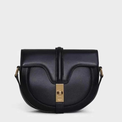 Celine 2019 Besace Leather Shoulder Bag,19CM - 셀린느 2019 베사체 레더 숄더백 ,188013-4,19CM,블랙