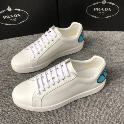 Prada 2019 Mens Business Cajual Logo Leather Sneakers - 프라다 남성 비지니스 캐쥬얼 레더 스니커즈 Pra0574x.Size(240 - 265).화이트