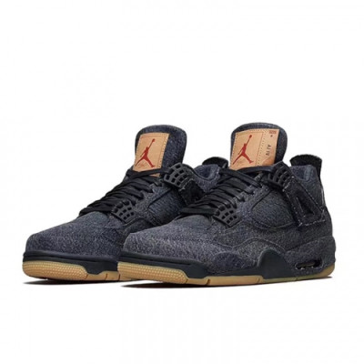 Air Jordan x Levi's Mens Denim/AJ4 Sneakers - 에어조던 x 리 남성 데님 스니커즈 Air0014x.Size (250 - 285).블랙