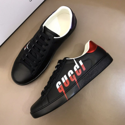 Gucci 2019 Mens Rainbow Logo Leather Sneakers - 구찌 남성 레인보우 로고 레더 스니커즈 Guc01054x.Size(240 - 275).블랙