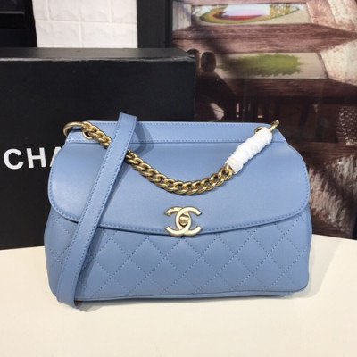 Chanel 2019 Women Leather Tote Shoulder Bag ,24CM - 샤넬 2019 여성용 레더 토트 숄더백,CHAB0653,24CM,연블루