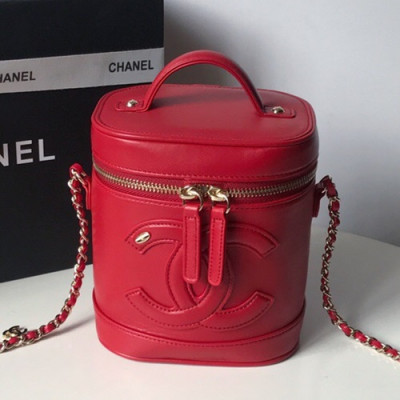 [HOT 잇템]Chanel 2019 Vintage Leather Women Bucket Tote Shoulder Bag ,17CM - 샤넬 2019 빈티지 레더 여성용 버킷 토트 숄더백,CHAB0656,17CM,레드