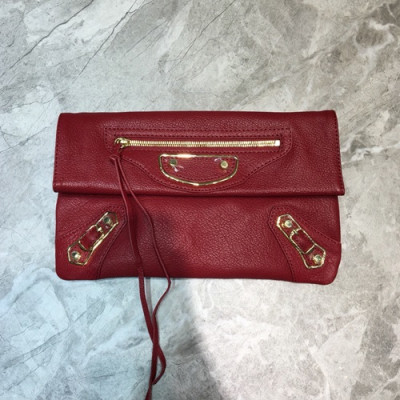 Balenciaga 2019 Leather Clutch Bag,30CM - 발렌시아가 2019 레더 여성용 클러치백, BGB0195, 30cm,레드