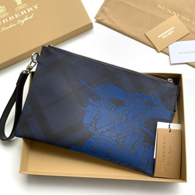 Burberry 2019 Leather Clutch Bag, 30cm - 버버리 2019 레더 남여공용 클러치백 ,BURB0089,30cm,블루