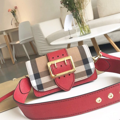 [귀여움가득~]Burberry Leather House Check Buckle Small Shoulder Bag, 19.5cm - 버버리 레더 하우스체크 버클 스몰 숄더백 ,BURB0093,19.5cm,레드