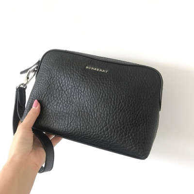 Burberry 2019 Leather Clutch Bag, 25cm - 버버리 2019 레더 남성용 클러치백 ,BURB0114,25cm,블랙