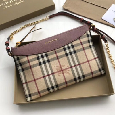 Burberry 2019 House Check Clutch Shoulder Cross Bag, 26cm - 버버리 2019 하우스 체크 여성용 클러치 숄더 크로스백 ,BURB0124,26cm,연퍼플핑크