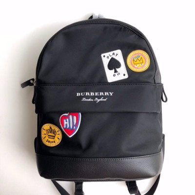 Burberry 2019 Canvas & Leather Back Pack , 35cm - 버버리 2019 캔버스&레더 남여공용 백팩 ,BURB0185,35cm,블랙