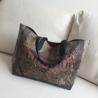 Burberry 2019 Reversible Tote Shoulder Shopper Bag, 54cm - 버버리 2019 리버서블 토트 숄더 쇼퍼백,BURB00224,54cm,브라운