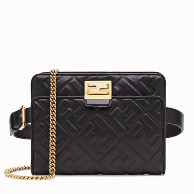 Fendi 2019 Leather Belt Bag Shoulder Bag, 25cm - 펜디 2019 레더 벨트백 숄더백,FENB0093,25cm,블랙