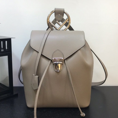 Fendi 2019 Leather Back Pack, 25cm - 펜디 2019 레더 여성용 백팩,FENB0122,25cm,카키그레이