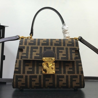 Fendi 2019 Tote Shoulder Bag,22CM - 펜디 2019 여성용 토트 숄더백 FENB0171,22CM,브라운