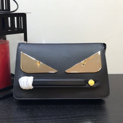 [이건 사야돼]Fendi 2019 Leather Bag Bugs Clutch Bag ,24CM - 펜디 2019 레더 남여공용 백버그 클러치백 FENB0253,24CM,블랙