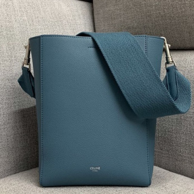 Celine Leather Sangle Small Shoulder Bag,25CM - 셀린느 레더 상글 스몰 숄더백 ,77426-12,25CM,블루