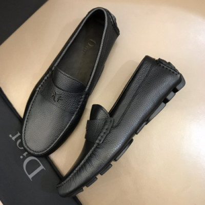 Dior 2019 Mens Signature Logo Leather Penny Loafer - 디올 남성 시그니처 로고 레더 페니 로퍼 Dio0242x.Size(240 - 270).블랙