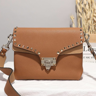 Valentino 2019 Leather Shoudler Bag,23CM - 발렌티노 2019 여성용 레더 숄더백 ,VTB0504,23CM,브라운