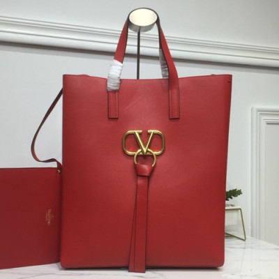 Valentino 2019 V-ring Tote Shopper Bag,34CM - 발렌티노 2019 브이링 여성용 토트 쇼퍼백 ,VTB0507,34CM,레드