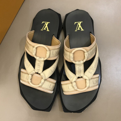 Louis Vuitton 2019 Mens Logo Elastik Slipper  - 루이비통 남성 로고 엘라스틱 슬리퍼 Lou01056x.Size(240 - 275).베이지