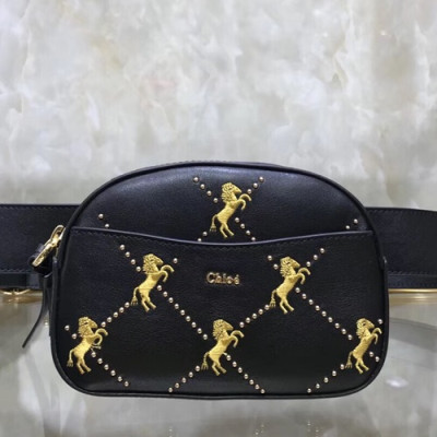 Chole 2019 Leather Belt Bag, 17.5cm -  끌로에 2019 여성용 레더 벨트백,CLB0033,17.5cm,블랙