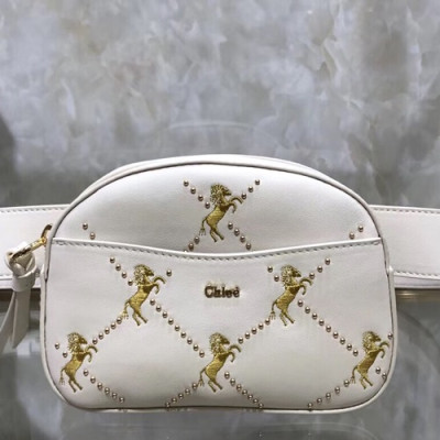 Chole 2019 Leather Belt Bag, 17.5cm -  끌로에 2019 여성용 레더 벨트백,CLB0034,17.5cm,화이트