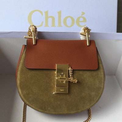 Chole 2019 Drew  Leather Shoulder Bag, 20cm -  끌로에 2019 드류 레더 숄더백,CLB0045,20cm,카키+브라운