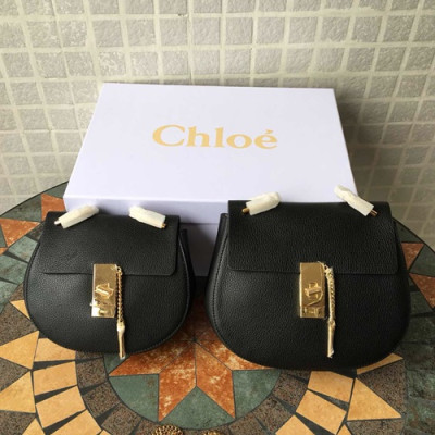 Chole 2019 Drew  Leather Shoulder Bag, 20/23.5cm -  끌로에 2019 드류 레더 숄더백,CLB0049,20/23.5cm,블랙