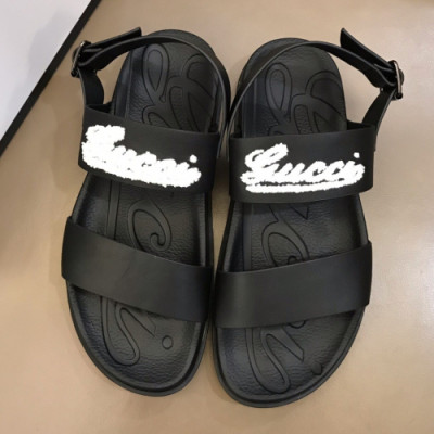 Gucci 2019 Mens Logo Velcro Leather Sandal - 구찌 남성 로고 벨크로 레더 샌달 Guc01119x.Size(240 -  275).블랙