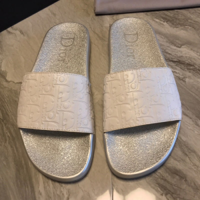 [여름추천템]Dior 2019 Mens Initial Logo Leather Slipper - 디올 남성 이니셜 로고 레더 슬리퍼 Dio0251x.Size(240 - 270).그레이