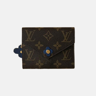 Louis Vuitton 2018 Ladies Victorine Flower Wallet M64203 - 루이비통 빅토린 플라워 월릿  LOUW0033.Size(11cm).브라운+블루