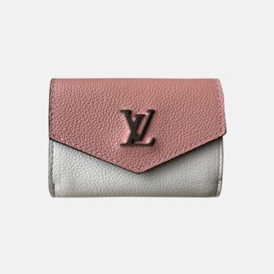Louis Vuitton 2019 Lock Mini Wallet M63921 - 루이비통 여성용 락미니 월릿 반지갑 LOUW0075.Size(10cm).핑크+화이트