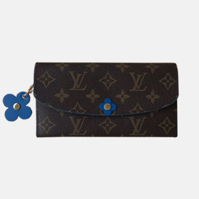 Louis Vuitton 2019 Ladies Monogram Emilie Wallet M64202 - 루이비통 모노그램 에밀리 월릿 장지갑 LOUW0084.Size(19cm).브라운+블루