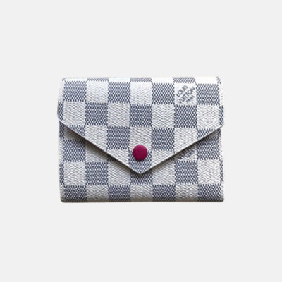 Louis Vuitton 2019 Ladies Damier Victorine Wallet M41938 - 루이비통 다미에 빅토린 월릿 반지갑  LOUW0091.Size(12CM),핫핑크핀