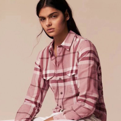 [매장판]Burberry 2019 Ladies Classic Modern Check Shirt - 버버리 여성 클래식 모던 체크 셔츠 Bur0777x.Size(s - 2xl).4컬러(핑크/그린/퍼플/레드)