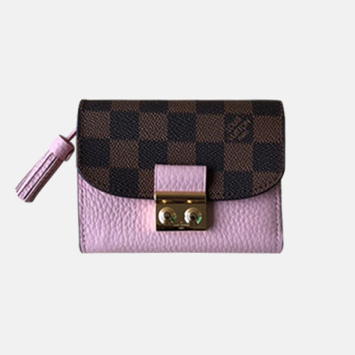 Louis Vuitton 2019 Croisette Compact Wallet N60208 - 루이비통 여성용 크로아제트 컴팩트 월릿 반지갑 LOUW0109.Size(12cm).핑크+브라운
