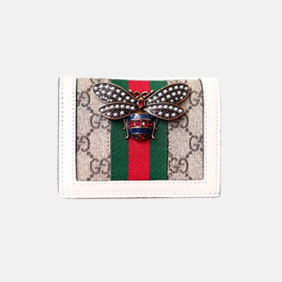 Gucci 2019 DYWQT 8224 Queen Margaret 476072 - 구찌 퀸 마가렛 카드지갑 카드 케이스 GUW0001.Size(11cm) ,화이트