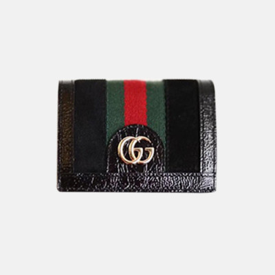 Gucci 2019 Ophidia Suede Card Case 523155 - 구찌 오피디아 스웨이드 카드 케이스 동전 지갑  GUW0012.Size(11CM).블랙