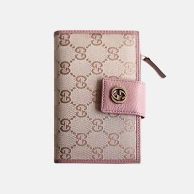 Gucci 2019 Canvas&Leather Wallet  337023 - 구찌 여성용 캔버스&레더 중지갑  GUW0017.Size(14cm).핑크
