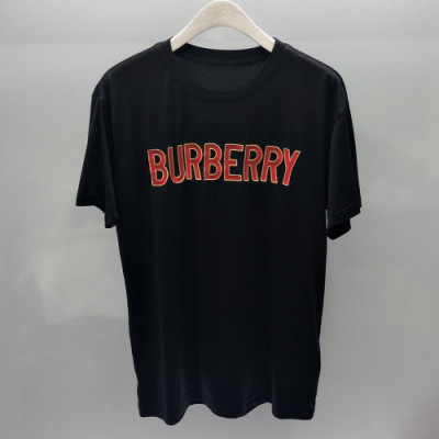 Burberry 2019 Mm/Wm Classic Logo Cotton Short Sleeved Tshirt - 버버리 남자 클래식 로고 코튼 반팔티 Bur0785x.Size(s - xl).블랙